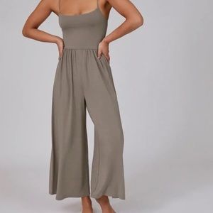 Aritzia Wilfred Market Jumpsuit Brown/Taupe
